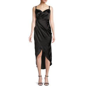 Rachel Roy Satin Strappy Dress Black Medium
